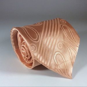 Bruno Conte Necktie Pink Paisley Pattern Tie 58x3.75"